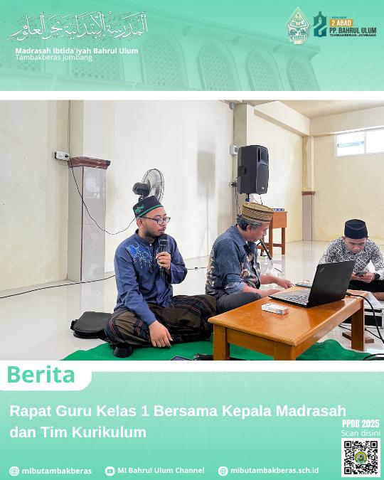 Rapat Guru Kelas 1 Bersama Kepala Madrasah dan Tim Kurikulum 